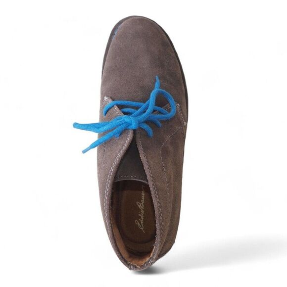 Eddie Bauer Bruce Suede Chukka Ankle Boots Grey / Blue Laces & Stitching Men 10M - Picture 9 of 11